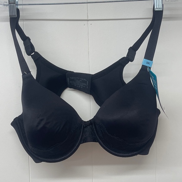 Vanity Fair Beauty Back Full Figure Underwire Bra 76382 Black 38C Smooth Back - Picture 1 of 3